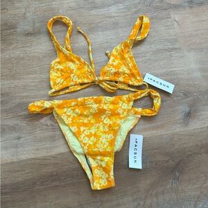 NEW PacSun Yellow and Orange Floral Bikini Set - small